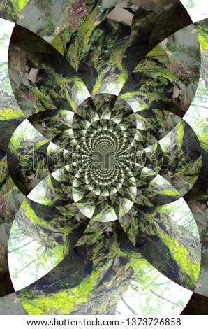 green kaleidoscope abstraction