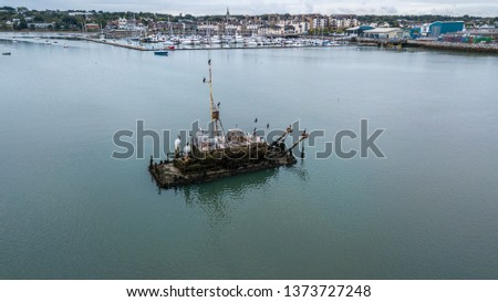 Sunk trawler in Harbour