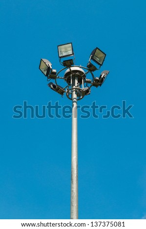 Electricity post To illuminate the park at night.