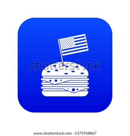 Hamburger icon digital blue for any design isolated on white illustration
