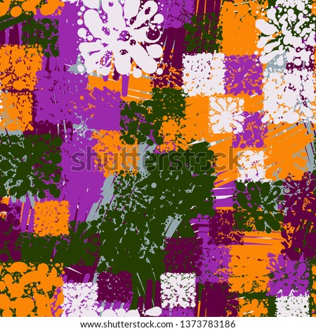 Seamless abstract pattern consisting of square blots.
The background consists of shaded spots.