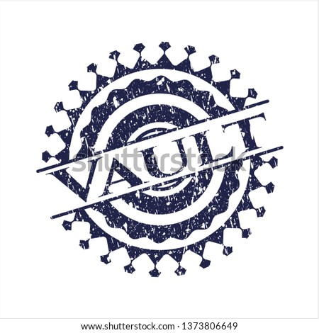 Blue Vault distressed grunge style stamp