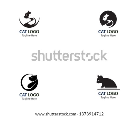 Cat logo design vector template