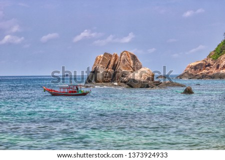 this unique photo shows the notorious tanote bay on koh tao island. Became famous by tourist murders. The nature is unique