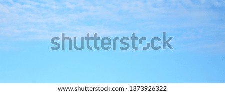 beautiful clear blue sky with fluffy white cloud in the morning day good weather, panoramic image