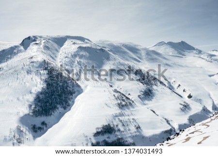 Winter mountain landscape, Georgia, Kazbegi