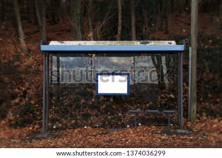 Bus Stop Advertisement Mockup in a forest in Germany