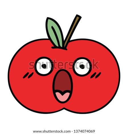 cute cartoon of a red apple