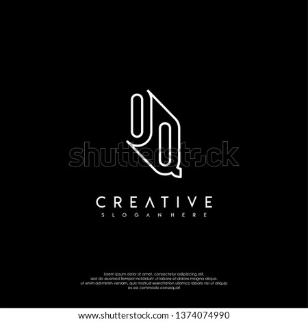 abstract clean modern lines OQ logo letter design concept