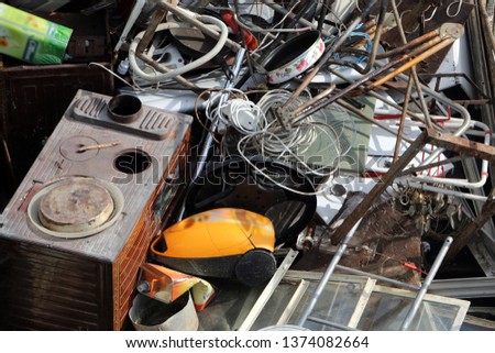 Used home supplies,
waste collection
junkman Royalty-Free Stock Photo #1374082664