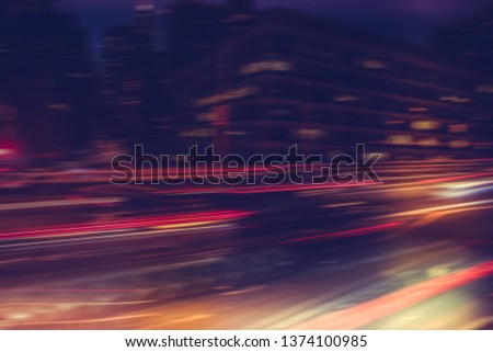 SPEED MOTION LINES IN THE NIGHT CITY STREET