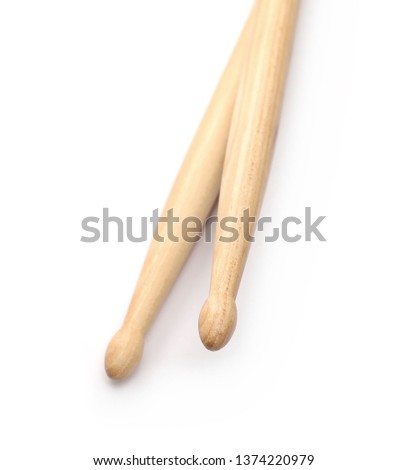 Drumsticks, pair isolated on white background