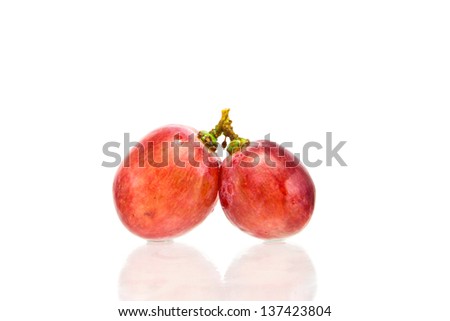 red grapes isolated on a white background