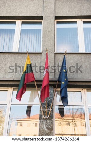 Lithuanian and European flags