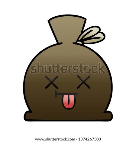 gradient shaded cartoon of a sack