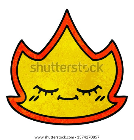 retro grunge texture cartoon of a fire flame
