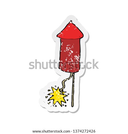 retro distressed sticker of a cartoon firework