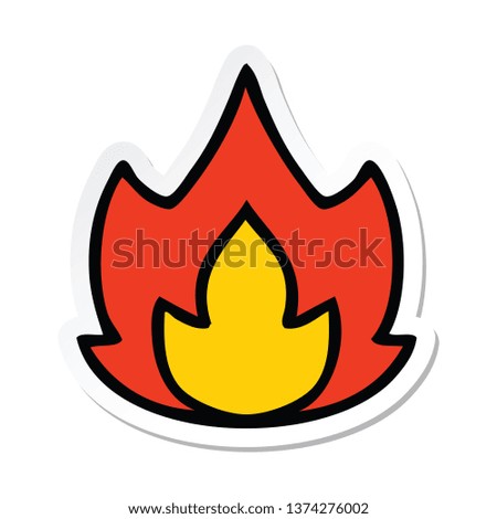 sticker of a cute cartoon fire
