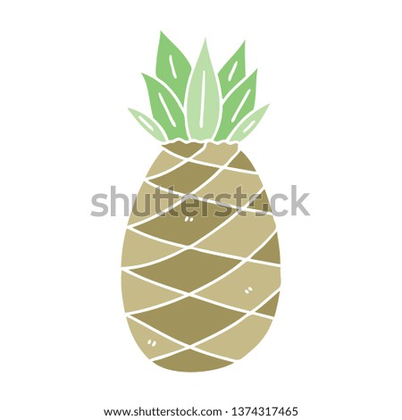 hand drawn quirky cartoon pineapple