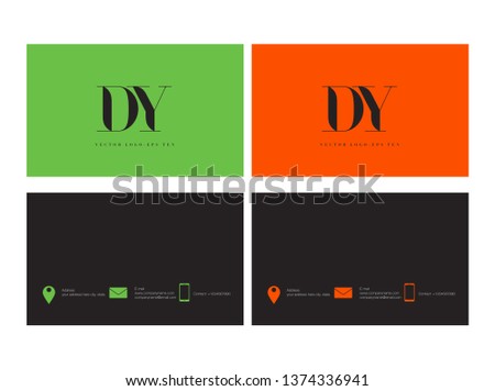 D Y letters Joint logo icon with business card vector template.