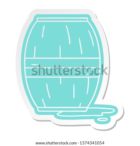 cartoon sticker of a wine barrel 