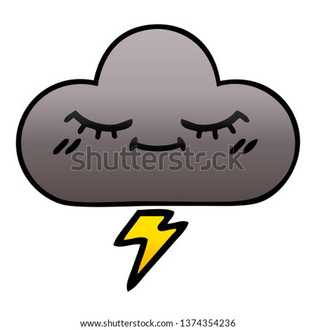 gradient shaded cartoon of a storm cloud
