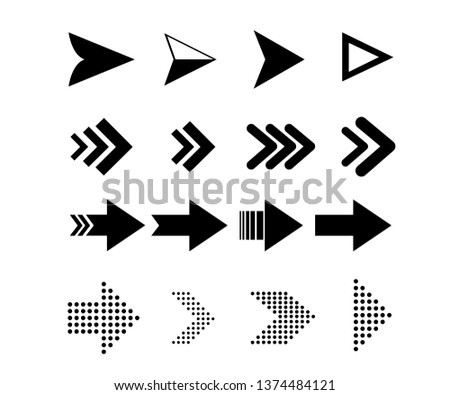 Arrow icons. Vector pointers icons for web navigation design elements. Vector illustration EPS 10