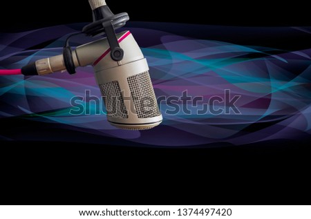 Background with professional microphone