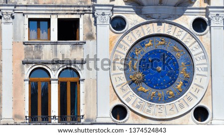 tower clock piazza san Marco Venice Italy