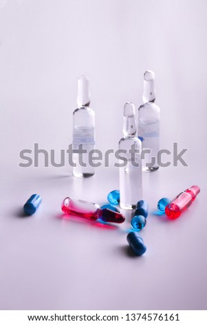 Medical, medicine. Pills, capsules, Ampoules, ampoule, drugs, health.  Pharmacy, med, doctor,  Hospital, meds, drug. preparations, bottles, dose