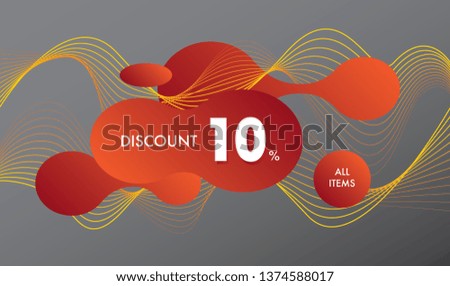 Sale discount promo in red background. Abstract and gradient with wavy line. Eps 10 vector illustration.