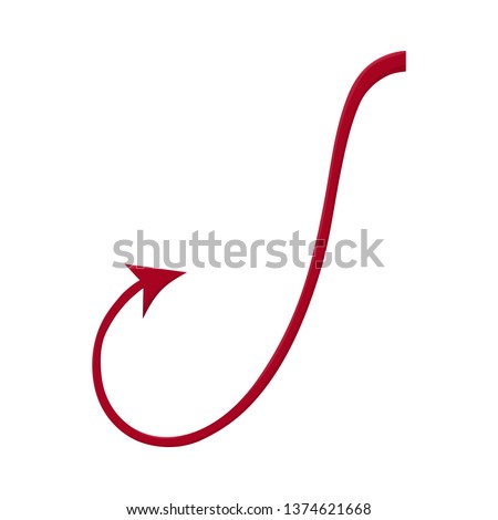 Red devil tail isolated on white background. Cartoon style. Clean and modern vector illustration for design, web. Royalty-Free Stock Photo #1374621668