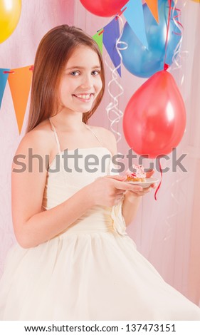 girl with birthday cake