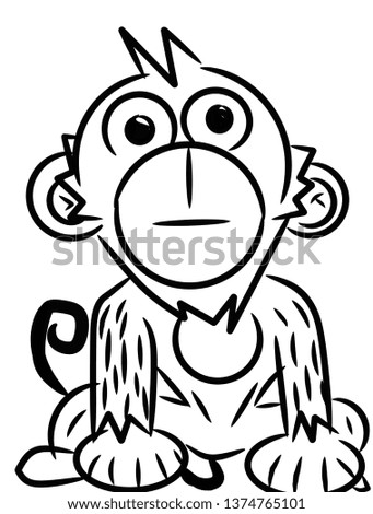 Cartoon character monkey.