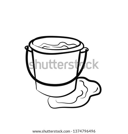 doodle bucket and water vector