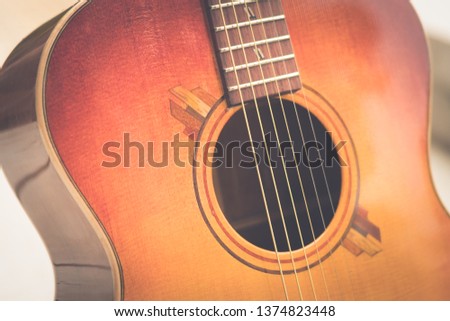 Custom Acoustic guitar portrait sunburst color