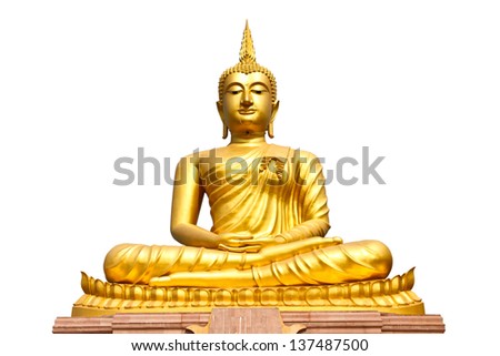 Buddha statue on isolate white background
