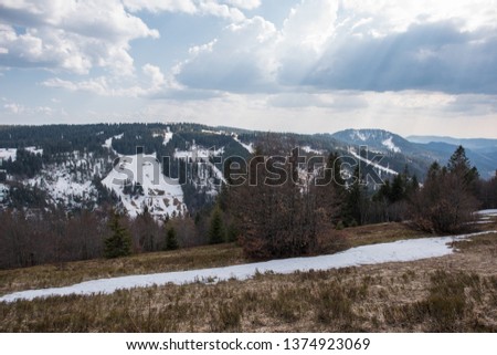 Landscape at the Feldberg in the southern Black Forest in Germany