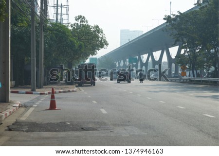 side street view of Bangkok ,thailand blur