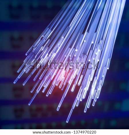 Fiber optics cable with lights abstract background