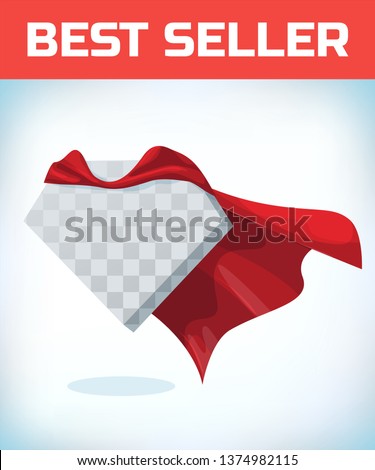 Red hero cape. Super cloak. Red satin fabric flying. Masquerade costume. Female super power. Equality woman. Woman power. Power concept. Leadership sign. Superhero symbol. Manager leader. Royalty-Free Stock Photo #1374982115