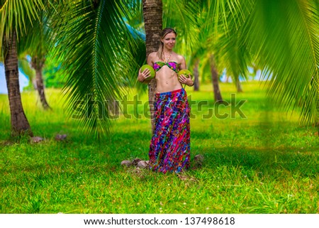 girl with coconuts