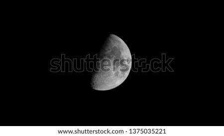 A picture of the moon during its first phase.