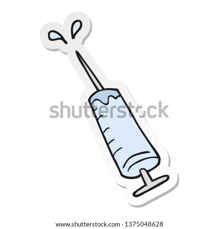 sticker of a cartoon medical needle