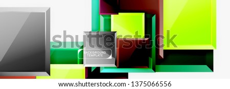 Minimal square banner abstract background, 3d modern effect