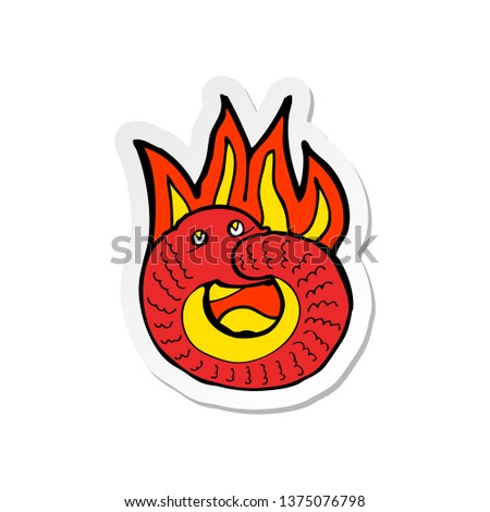 sticker of a cartoon snake eating own tail