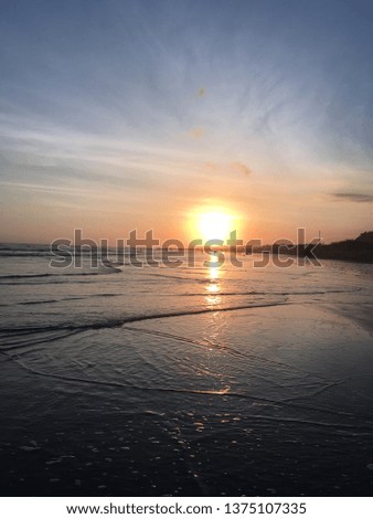 beautiful tropical sunset beach photo