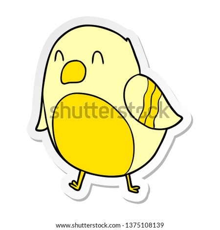 distressed sticker of a Cartoon Bird