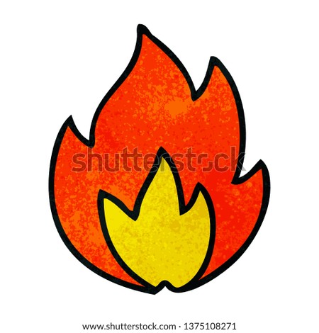retro grunge texture cartoon of a fire