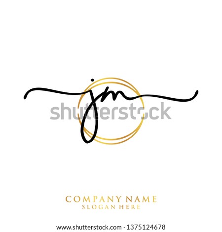 JM Initial handwriting logo template